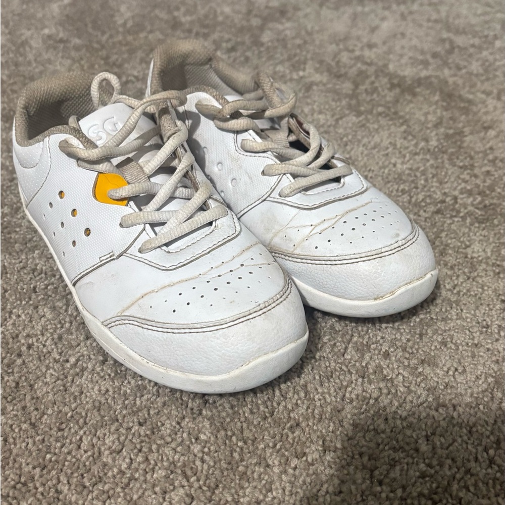 DSG White Sneakers with Yellow Accent - Kids Lace-Up Shoes